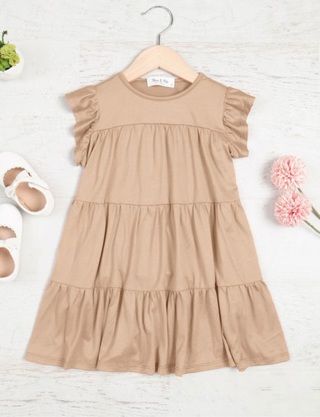 Ruffled Dress - Taupe